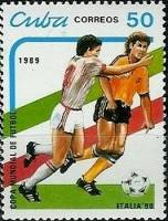 (1989-024) Марка Куба "Футбол (6)"    ЧМ по футболу 1990 Италия III Θ