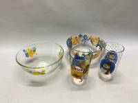 Набор 2 миски стекло и 2 стакана