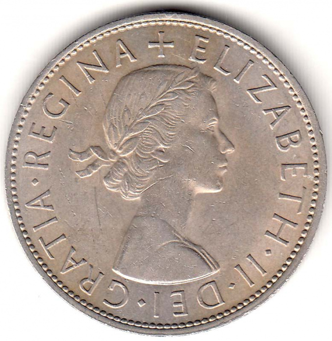 () Монета Великобритания 1966 год 1/2 кроны &quot;Елизавета II&quot;  Медь-Никель  UNC