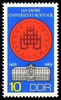 (1969-091) Марка Германия (ГДР) "Эмблема"    Университет, Росток III Θ