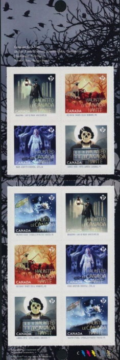 Лист марок Канада 2015 год &quot;Привидениями Канада 2 Буклета&quot;, Гашеный