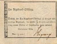 (№1814P-A22) Банкнота Норвегия 1814 год "3 Rigsbank-Skilling"