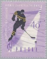 (1961-004) Марка Польша "Хокеист"   I Зимняя Спартакиада дружественных армий II O