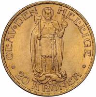 () Монета Норвегия 1910 год 20  ""   Биметалл (Платина - Золото)  UNC