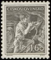 (1954-008) Марка Чехословакия "Шахтёр" , III Θ