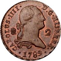 (№1788km426) Монета Испания 1788 год 2 Maravedies (Сеговия Acueduct)