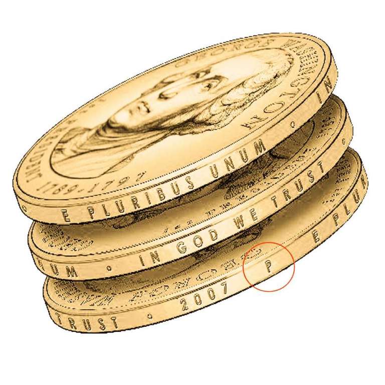 (10p) Монета США 2009 год 1 доллар &quot;Джон Тайлер&quot;  Вариант №2 Латунь  COLOR. Цветная