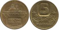 (1991) Монета Финляндия 1991 год 5 марок "Ледокол Урхо" Латунь  XF