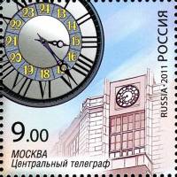 (2011-) Лист марок (9 м 3х3) Россия "Памятники науки и техники ampamp часов"  III O