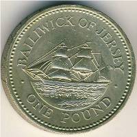 (№1993km88) Монета Джерси 1993 год 1 Pound (Близнецы 1864)