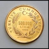 () Монета Турция 1995 год 500000 лир ""  Биметалл (Платина - Золото)  UNC