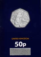 (2018) Монета Великобритания 2018 год 50 пенсов "Паддингтон сидит"  Медь-Никель  Блистер