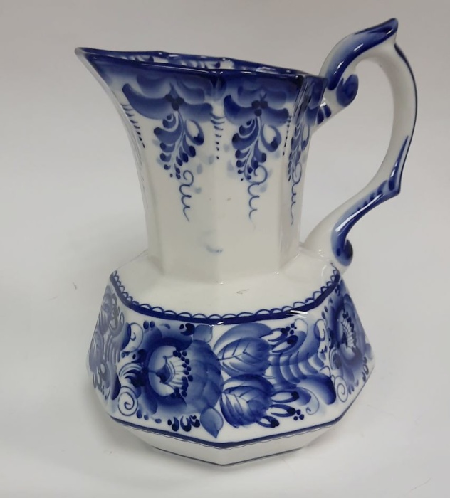Кувшин, фарфор, гжель, авторская работа