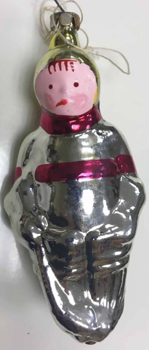 Игрушка ёлочная &quot;Хоккеист&quot;, стекло, СССР, (сост. на фото)