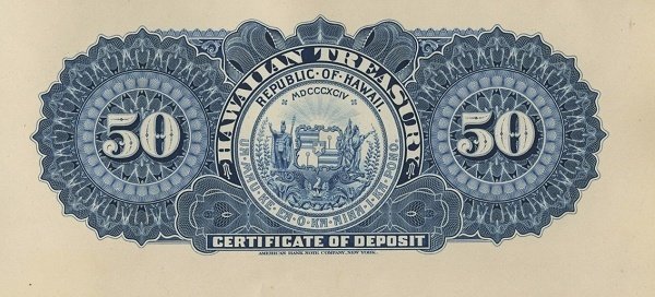 (№1895P-14p) Банкнота Гавайские острова 1895 год &quot;50 Dollars&quot;