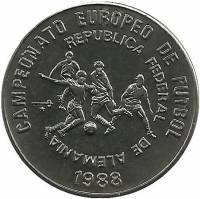 (1988) Монета Куба 1988 год 1 песо "ЧЕ по футболу ФРГ 1988"  Медь-Никель  UNC