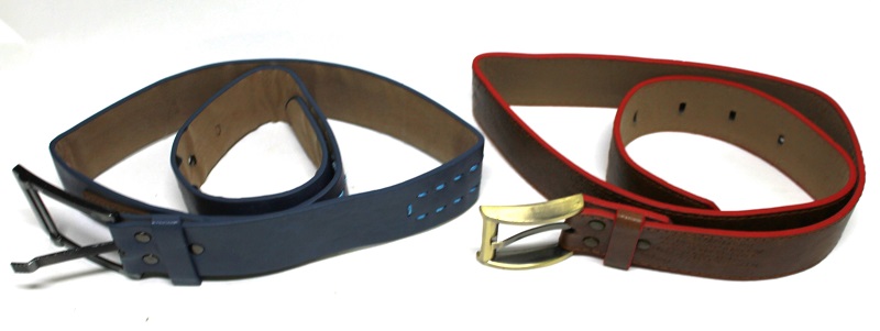 Набор ремней, 2 шт., мужские, прессов. кожа, новые (сост. отл.)