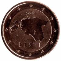 2011 Монета Эстония 2011 год 5 евроцентов  Сталь, покрытая медью  UNC