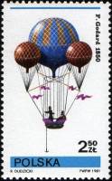 (1981-006) Марка Польша "Воздушный шар (1850)"    Воздушные шары II Θ
