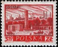 (1960-069) Марка Польша "Лодзь"   Исторические города №2 I Θ