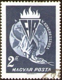 (1965-092) Марка Венгрия &quot;Эмблема FIR&quot; ,  III O