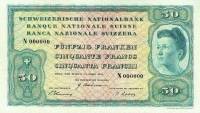 (№1945P-42s) Банкнота Швейцария 1945 год "50 Franken/Francs/Franchi"