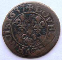 (№1637km86) Монета Франция 1637 год 1 Double Tournois