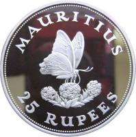 () Монета Маврикий 1975 год 25  ""   Биметалл (Серебро - Ниобиум)  UNC