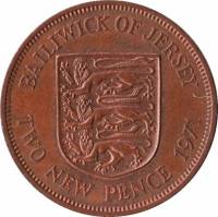 (№1971km31) Монета Джерси 1971 год 2 New Pence