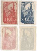 1938-07 08 Серия Набор марок 2 шт СССР Рабочий и колхозница  Стандартный выпуск II O