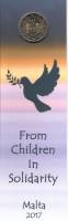 (014) Монета Мальта 2017 год 2 евро "Мир детям"  Биметалл  Буклет