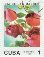 (1988-018) Марка Куба "Розы красные"    Цветы III Θ