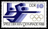 (1988-054) Марка Германия (ГДР) "Гандбол"    Летние ОИ 1988, Сеул III O