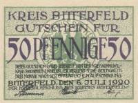(№1920) Банкнота Германия 1920 год "50 Pfennig"