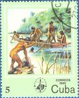 (1985-022) Марка Куба "Рыбная ловля"    Выставка почтовых марок, Гавана III Θ