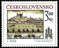 (1980-046) Марка Чехословакия "Вид на Дунай" ,  III O