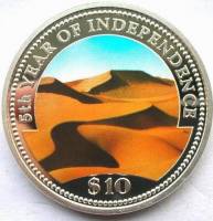() Монета Намибия 1995 год 10 долларов ""  Биметалл (Серебро - Ниобиум)  UNC