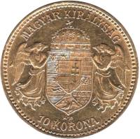  Монета Австро-Венгрия 1908 год      Золото (Au)  XF