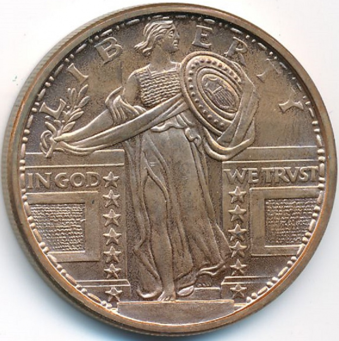 (2013) Монета США 2013 год 1 унция &quot;Стоящая Свобода&quot;  Серебро Ag 999  PROOF