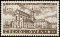 (1958-042) Марка Чехословакия "Церковь Св. Фомы, Брно"    Выставка почтовых марок, Брно I Θ
