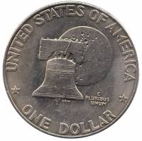(1976, вар. 2) Монета США 1976 год 1 доллар   Эйзенхауэр. Колокол Свободы Медь-Никель  VF