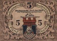 (№1920) Банкнота Германия 1920 год "5 Pfennig"
