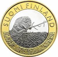 (039) Монета Финляндия 2015 год 5 евро "Сатакунта" 2. Диаметр 27,25 мм Биметалл  VF