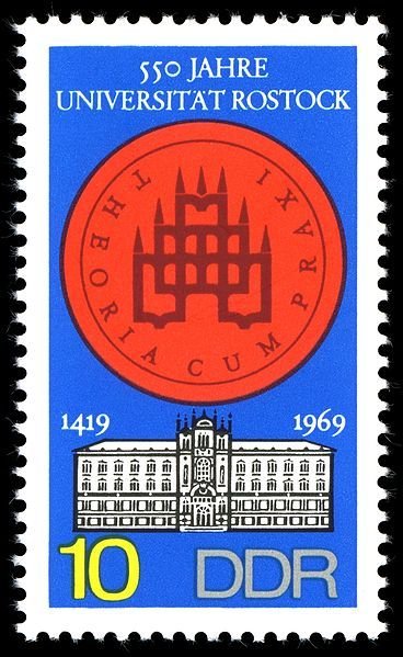 (1969-091) Марка Германия (ГДР) "Эмблема"    Университет, Росток II &Theta;