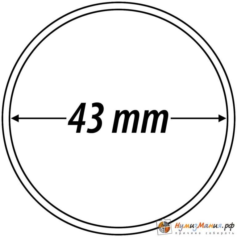 Капсула для монет из прозрачного пластика круглая 43 мм Leuchtturm
