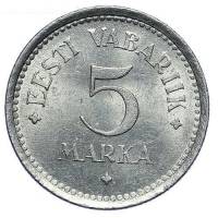 (1922) Монета Эстония 1922 год 5 марок   Медь-Никель  XF