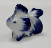 Фарфоровый сувенир-солонка "Рыба", ЛФЗ (сост. на фото)