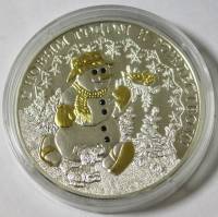 Монета Ниуэ 2008 год 1 доллар "С Новым годом!" PROOF, цветная (серебро 999)