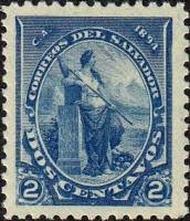 (№1894-77) Марка Сальвадор 1894 год "Свободы", Гашеная