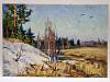 Картина Тулаев В. Н. 1979 г. Река Пейзаж масло картон 35х25 см